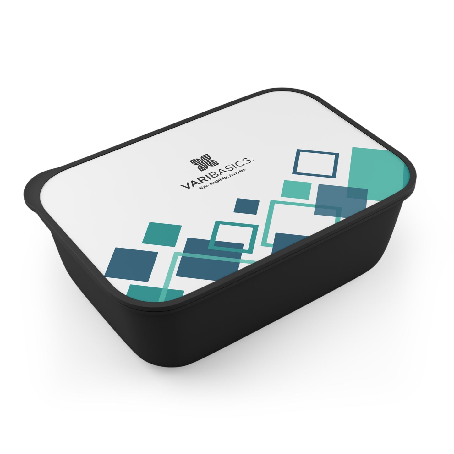 Teal Geometric PLA Bento Box with Utensils | Eco-Friendly Lunch Box