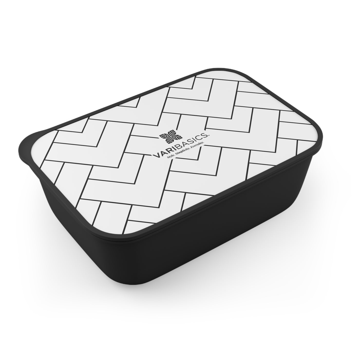Eco Friendly PLA Bento Box — Black & White Fun Lunch Box with Utensils
