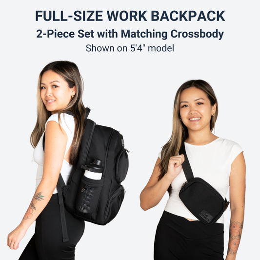 Alira Full-Size Structured Women’s Work Backpack Set with Crossbody Bag