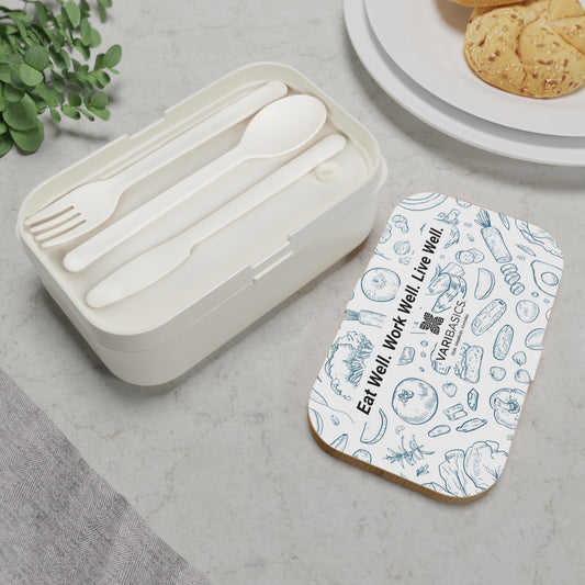 Eat Well Work Well Live Well Bento Lunch Box | Healthy Food Fruits & Veggies Design