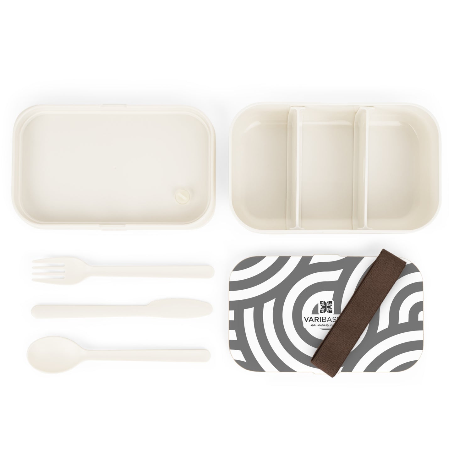 Monochrome Geometric Swirl Bento Lunch Box | Portable Meal Container