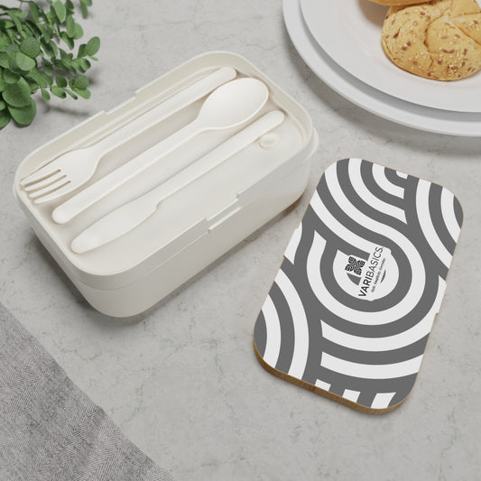 Monochrome Geometric Swirl Bento Lunch Box | Portable Meal Container