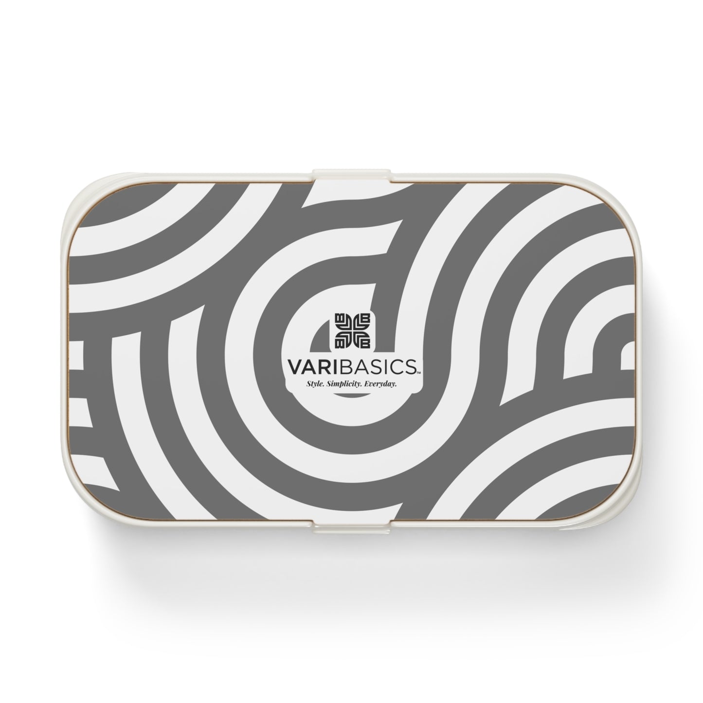 Monochrome Geometric Swirl Bento Lunch Box | Portable Meal Container