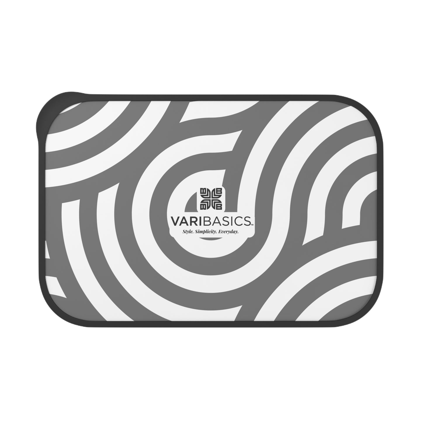 Monochrome Swirl Geometric PLA Bento Box with Utensils
