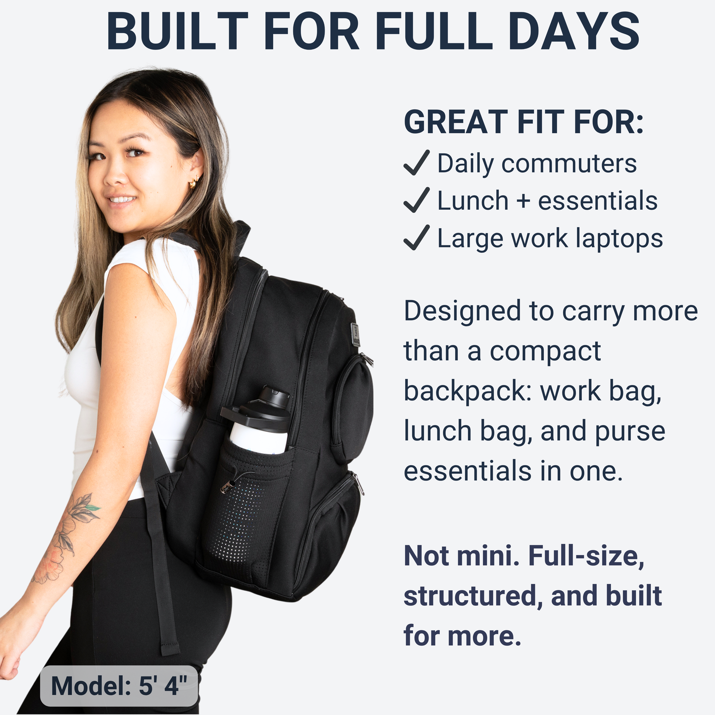 Alira Full-Size Structured Women’s Work Backpack Set with Crossbody Bag