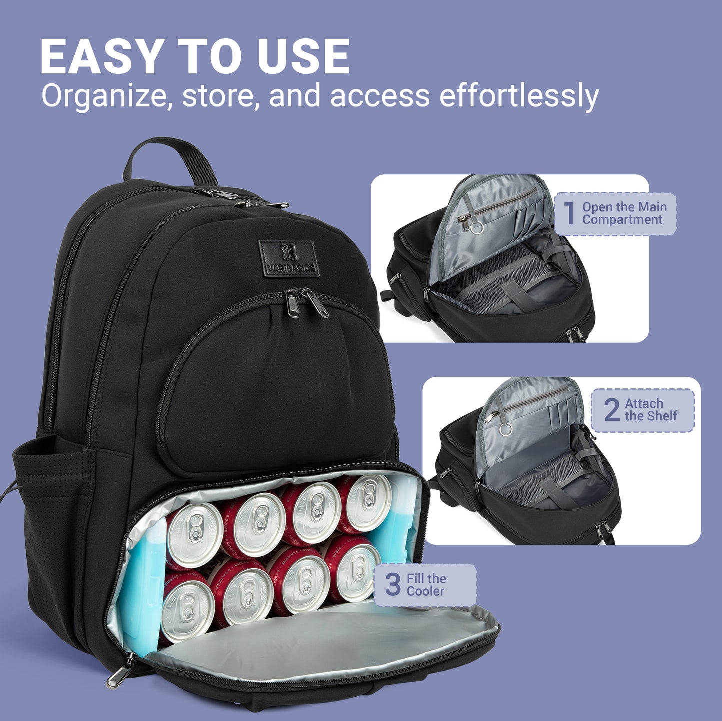 Alira - Women's Laptop Backpack with Cooler Compartment and Belt Bag, Premium Neoprene Bag