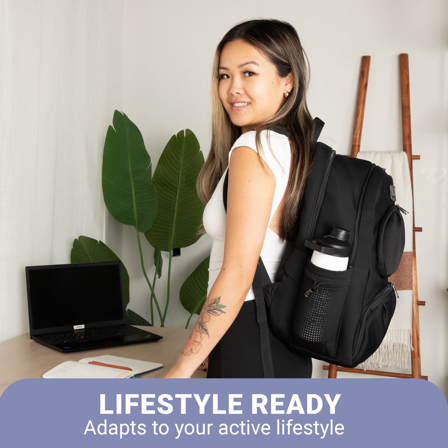 Alira - Women's Laptop Backpack with Cooler Compartment and Belt Bag, Premium Neoprene Bag