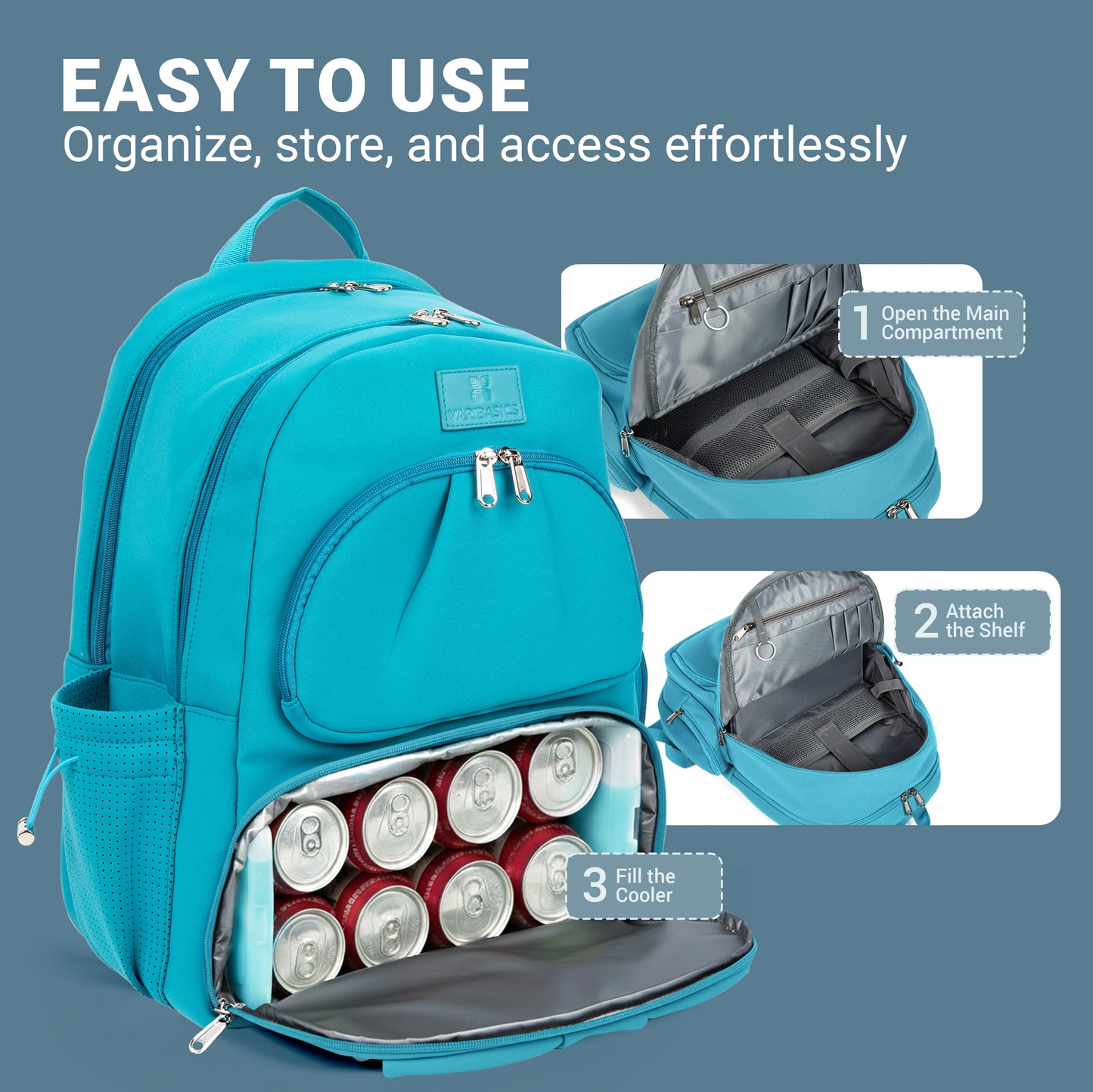 Alira - Women's Laptop Backpack with Cooler Compartment and Belt Bag, Premium Neoprene Bag